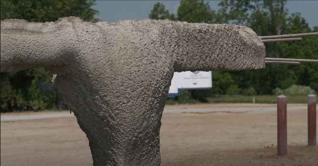 an i beam covered in tekcrete - a spray concrete